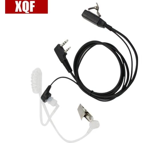 XQF 2 Pin Air Tube Earphone with PTT for Kenwood Walkie Talkie Baofeng UV-5R Earpiece