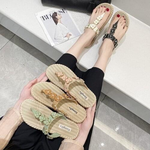 Flip Flops Womens Summer Outdoor Wear 2021 New Beach Vacation Flip-Flops Fashion Slippers One Pedal Shoes