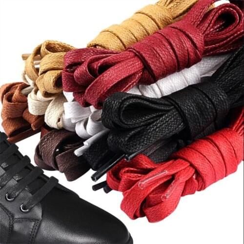 1Pair Waxed Flat Shoelaces Leather Waterproof Casual Shoes Laces Unisex Boots Shoelace Length 120cm Sports Shoe Strings