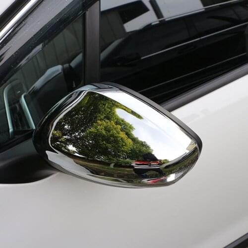 1 PAIR Car Rear View Mirror ABS Chrome Cover Anti Scratch Sticker Trim for Peugeot 2008 Year 2014 2015 2016 Accessories