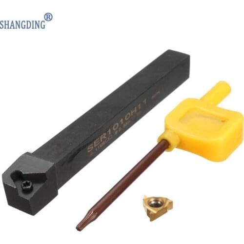 New Arrival 1x SER1010H11 10x100mm Lathe Threading Turning CNC Cutting tool Holder + 11ER 1/4 Inch AG 60 Alloy Steel