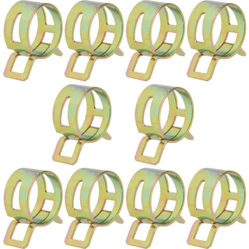 10Pcs 20mm Spring Clip Fuel Line Hose Water Pipe Air Tube Clamps Fastener