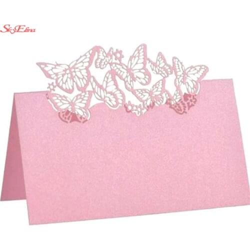 10pcs/lot Laser Cut Butterfly Guest Table Cards Wedding Party Chic Decor Table Name Card Wedding Event Place Cards 7ZSH085