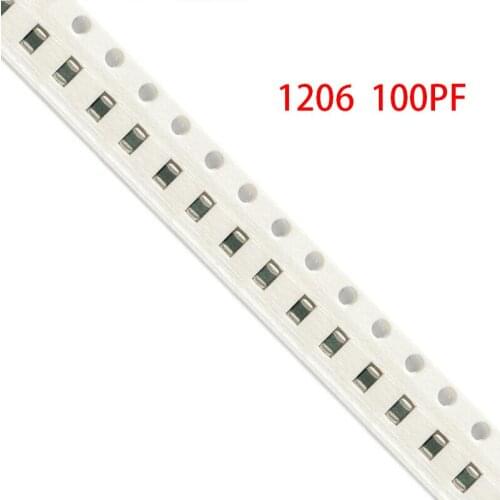 100pcs 100PF NPO Error 5% 50V 1206 100P 0.1NF smd capacitor