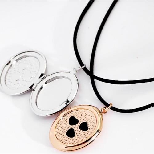 2pcs/Lot Oval Shaped Photo Frame Pendant Necklace Heart Floating Locket Chocker Can Open Women Men Memorial Fashion Jewelry