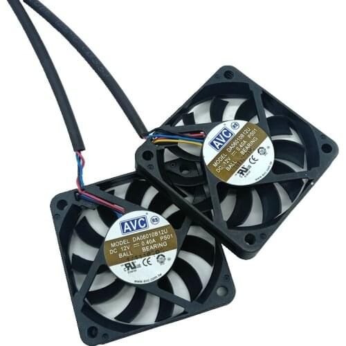 2pcs/pair Da06010b12u 6010 12v pwm Graphics Card Fan dual Ball Ultra-Thin Cooling Fans
