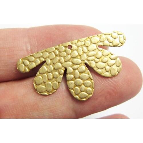 Brass pendant earrings charms 18.1x33.8mm Brass half flower pendant Earrings findings R926
