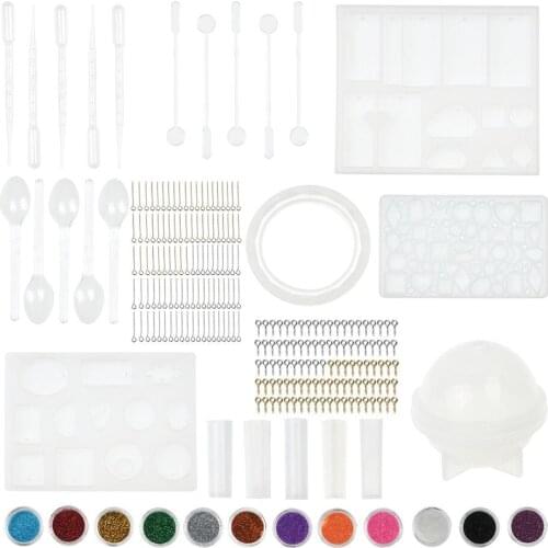 237Pcs Pendant Silicone Casting Molds Tools Set for Craft Jewelry Necklace Bracelet Earrings Making
