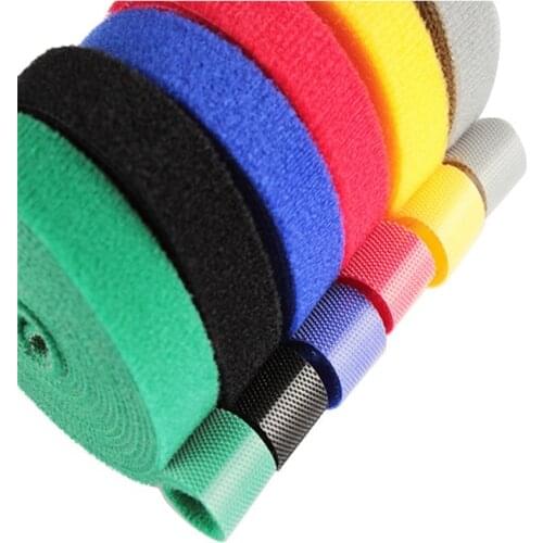 25 Meters/roll Width 1.5 cm magic sticker nylon cable ties reusable wire management cable ties 6 colors to choose from DIY