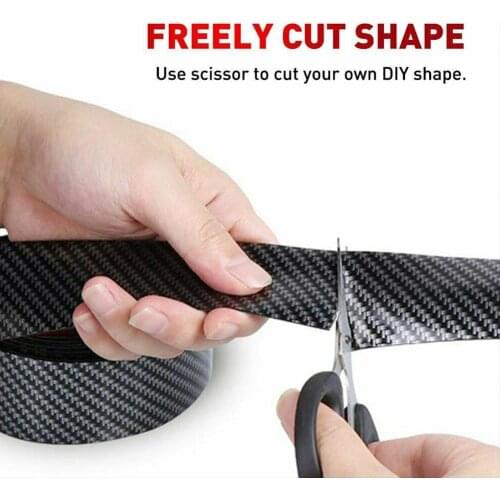 3CMx2M Car Sticker Carbon Fiber Rubber Edge Guard Strip Sill Door Scuff Accessories Anti-scratch Auto Pedal Protector Bumpe R8W3