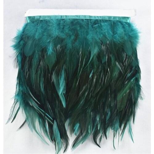 5Meter/10Meters/Lot saddle rooster feather trim 10-15CM burgundy pheasant feathers For Crafts trimming ribbon fringe trim plumas