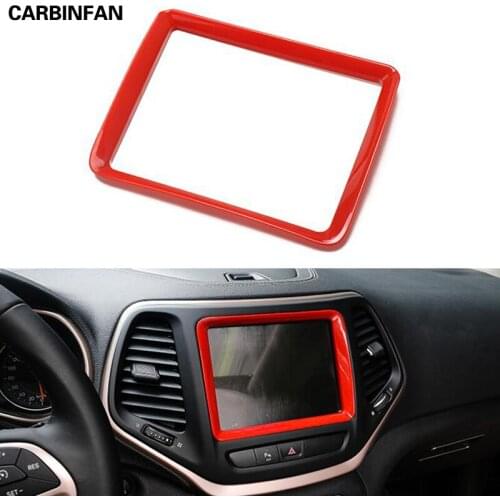 Car Styling Interior Accessories ABS Car Navigation GPS Panel Decoration Frame Cover Stickers For Jeep Cherokee 2014 Up