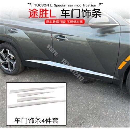 Car Styling Stainless steel body door panel bright strip door trim for Hyundai Tucson L 2021