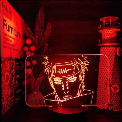 Pain Naruto LED Night Light LED Anime Figure Lamp Bedside Decoration Lampara Uzumaki Naruto Creative Lighting Home Decor Lights