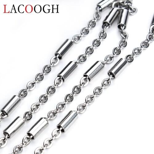 Wholesale Fashion 2 meters Silver Tone Stainless Steel DIY Necklace Chain Handmade Bulk Link Chains Jewelry Findings Accessories