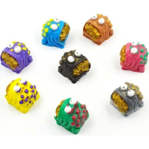 Colorful China Traditional Culture Style Lucky Toad Design Resin Keycaps For Cherry Mx Switch Mechanical Gaming Keyboard Key Cap