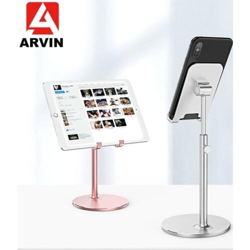 ARVIN Aluminum Alloy Tablet Holder For iPhone X iPad Air Sansung Mobile Phone Adjustable Tablet Desktop Mount For iPad Pro Stand