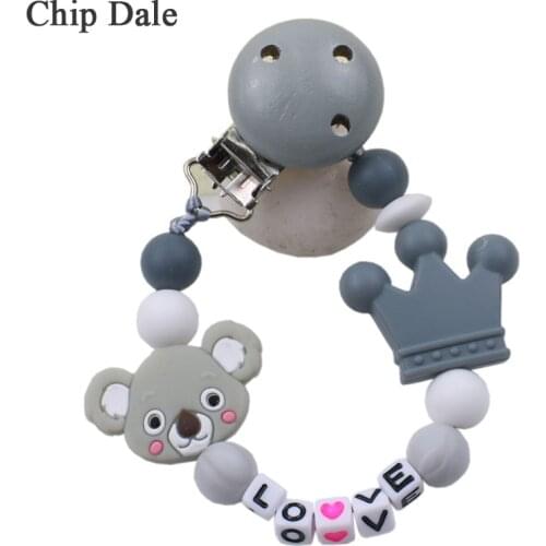Chip Dale Koala Baby Pacifier Clips Cartoon Silicone Pacifier Chain Dummy Clips Baby Shower Gifts