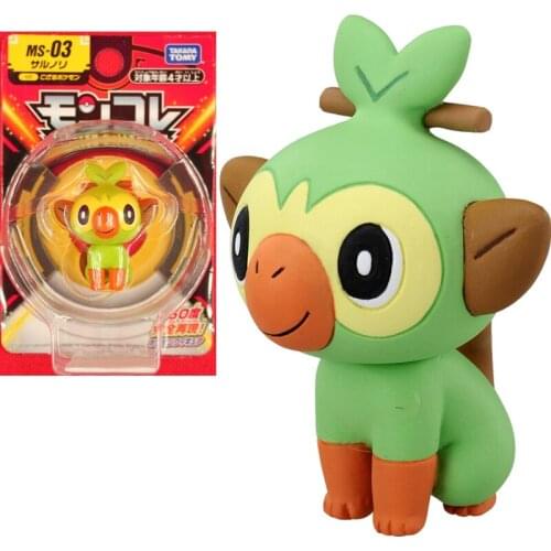 TAKARA TOMY Genuine Pokemon Sword and Shield MS-03 Grookey Action Figure Model Toys