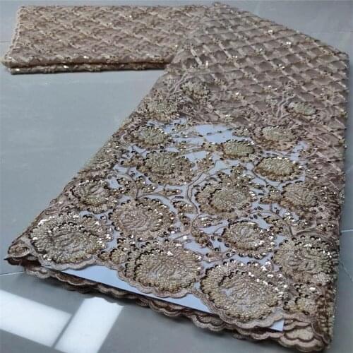 French Nigerian Laces Fabrics High Quality handmade heavy beaded Tulle African Laces Fabric For Wedding Dress yy21-4