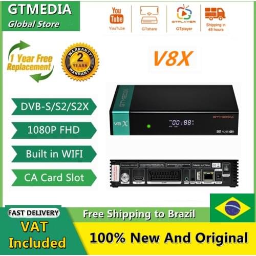 GTMEDIA V8X FTA 1080P DVB-S2 Satellite Receiver Upgrade HD Gtmedia V8 Nova/Honor Support H.265 Built-in WiFi Satellite Receive