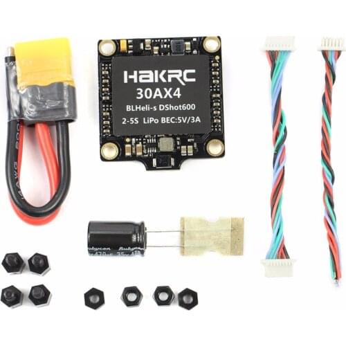 HAKRC 4 In 1 30A / 40A Blheli_S BB2 Dshot 150/300/600 Mini ESC Speed Controller 2-6S for DIY FPV Racing Drone Multcopter Outdoor