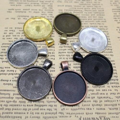 10pcs/lot Round DIY Jewelry Accessory Cabochon BaseTray Bezels Blank Setting Supplies For Jewelry Making Necklace Pendant