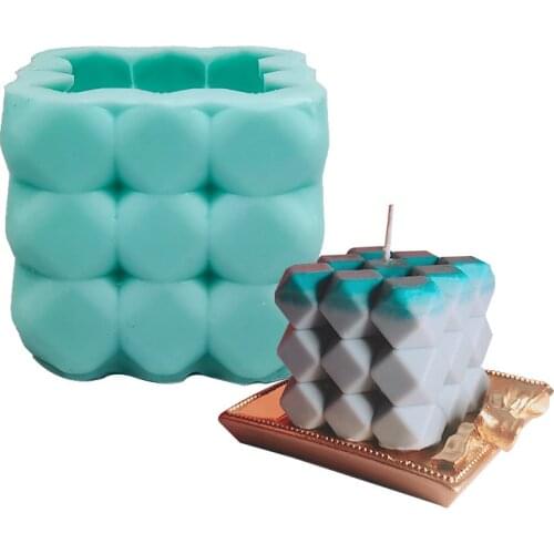 Cube Silicone Candle Mold Rubik Ball Mouldking Column Cuboid Various Shapes Wax Plaster Artwork Decorathing Fragrance Sculptur