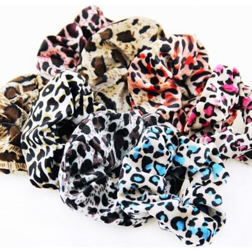 Leopard Women Velvet Scrunchies Ladies Hair Tie Striped Lady Scrunchies Ponytail Hair Female Girl Holder Rope Hair Accessories