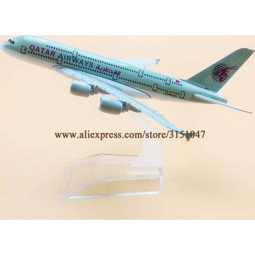 16cm Air QATAR Airways Airbus 380 A380 Airlines Plane Model Alloy Metal Diecast Model Airplane Aircraft Kids Gift