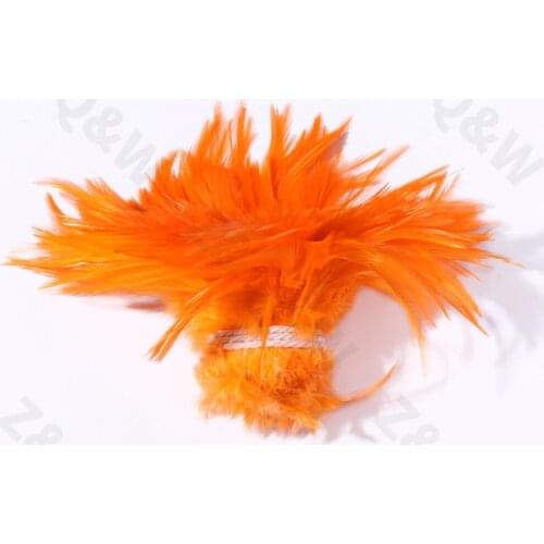 Natural 4-6 inch chicken feathers dyed orange DIY jewelry accessories holiday performance costume skirt buckle decoration