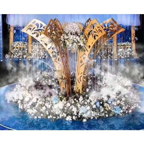 New large stage wedding road iron tree flower iron carving flower arrangement large flower set for the wedding scene