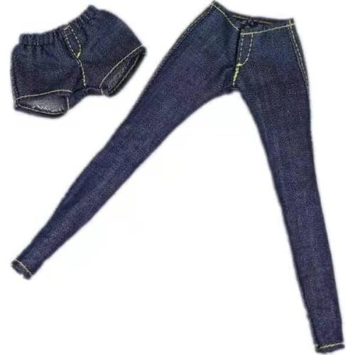 1/6 BJD Doll Clothes Fashion Elastic Jeans Pants Shorts Outfits for Barbie Clothes Bottoms Trousers 11.5" Dollhouse Accessories