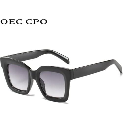 OEC CPO New Fashion Square Sunglasses For Women Vintage Big Frame Gradient Sun Glasses Female Plastic Glasses UV400 Oculos