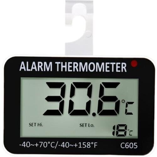 Hanging Magnetic Digital Alarm Thermometer for fridge Freezer with High & Low Temperature Alarm Battery Included