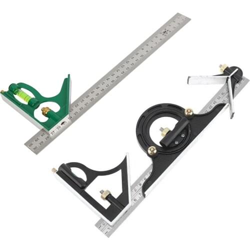 300MM Professional Carpenter Tools Combination Square Angle Ruler Stainless Steel Protractor Multi-function Measuring Tools