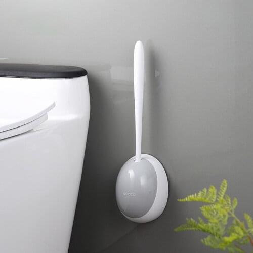 Simple Silicone Toilet Brush Shelf Bathroom Accessories Toilet Brush Wall Mounted Brosse Toilette Home Products DI50MTS