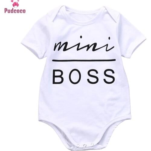 Pudcoco 2020 Summer Toddler Baby Girl Clothes Cotton Clothes Short Sleeve Letter Romper Jumpsuit Outfit Sunsuit Cotton Clothing