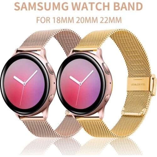 22mm 20mm 18mm Watch Strap Stainless Steel Milanese Loop for Samsung Galaxy Watch Active 2 46mm 42mm Band Correa for Amazfit
