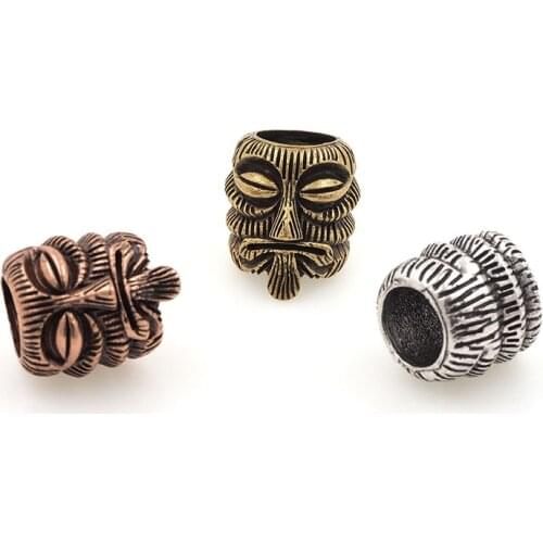 Retro Tribal Warriors Head Partition Beads, Knife Beads Charm, DIY Jewelry Bracelet Necklace Making Accessories 16.8x14.8x16MM