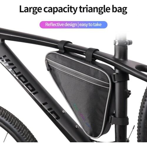 Mountain Bike Bag Waterproof Large Capacity1.2L Pipe Rack Bag Triangle Riding Saddle Bag Portable Repair Kit Bicycle Accessories
