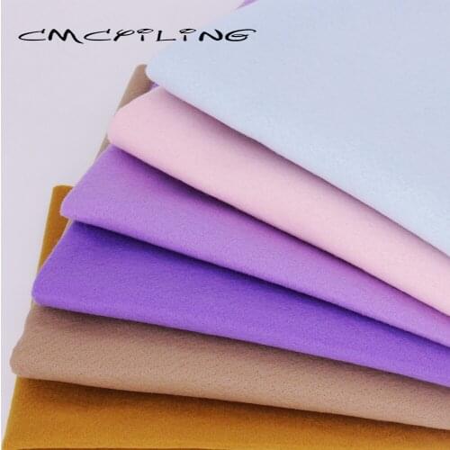 CMCYILING 6 Pcs/Lot Patchwork Soft Felt Fabric For Needlework DIY Sewing Dolls Crafts Polyester Cloth 45*55CM