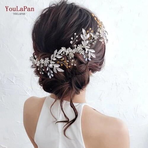 TOPQUEEN HP278 Crystal Headband Bride Hair Accessories Wedding Rose Gold Headpiece Jewelry for Bride Sparkle Headband Party