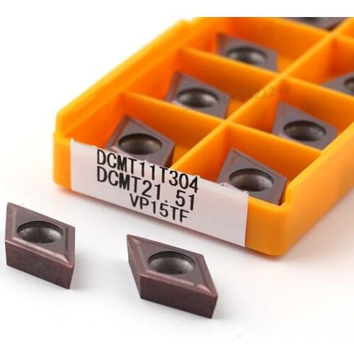 10PCS DCMT11T304 DCMT11T308 VP15TF UE6020 US735 100% Original carbide inserts Internal Turning tool CNC metal Lathe Tools