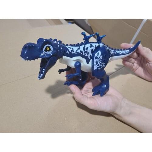 In Stocks KF829 KF830 Building Blocks Dinosaur Deep Blue Fighting The Beaten Tyrannosaurus Rex Figures For Children Toys