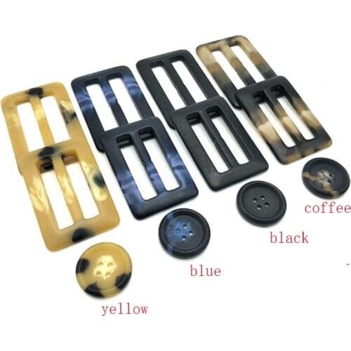 New waist buckle Resin Top coat buckle yellow/blue/black/coffee windbreaker round edge button white suit button