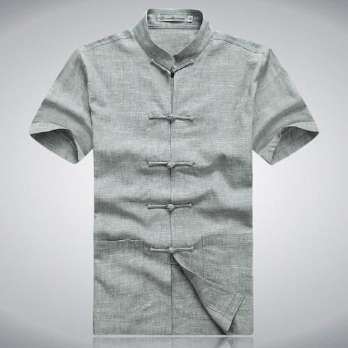 Oriental Element 100% Brand New Arrival Chinese Traditional Mens Cotton Linen Kung Fu Shirts Tops S M L XL XXL 3XL MS0625014