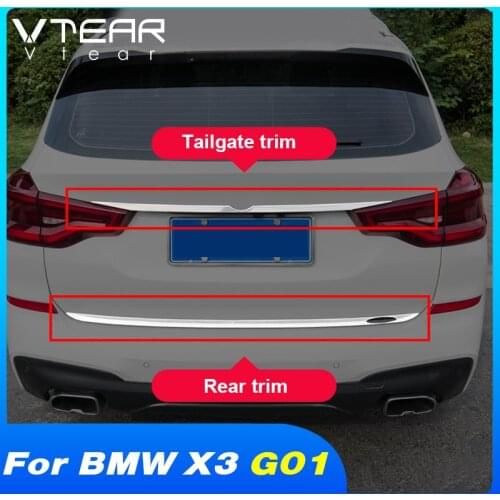 Vtear Rear Door Trim Exterior Decoration Auto Accessories Rear Tailgate Strip Car Modification Parts For BMW X3 G01 2018-2021