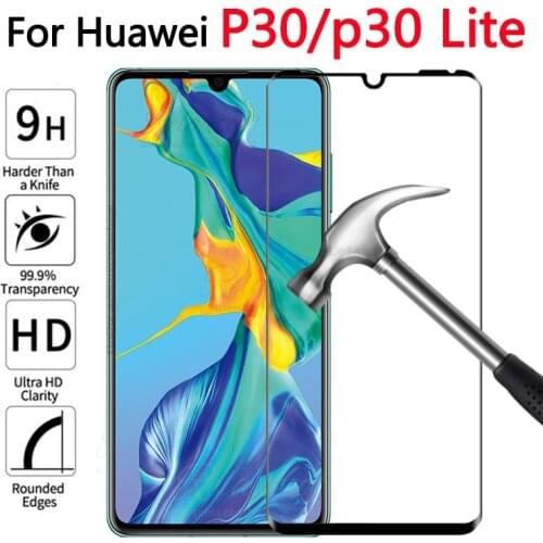 Full Coverage Tempered Protective glass on For Huawei p30 Lite Screen Protector glas for huawei huawey p 30 lite light film 9h