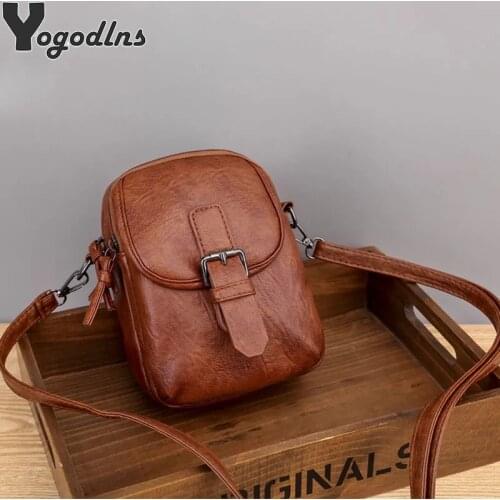 Women PU Leather Mini Handbags Fashion Solid Color Shoulder Bag Female Cell Phone Purse Vintage Designer Crossbody Bag Bolso